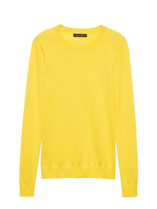 Banana Republic Womens Petite Silk Cashmere Crew-neck Sweater Yellow Size Xs