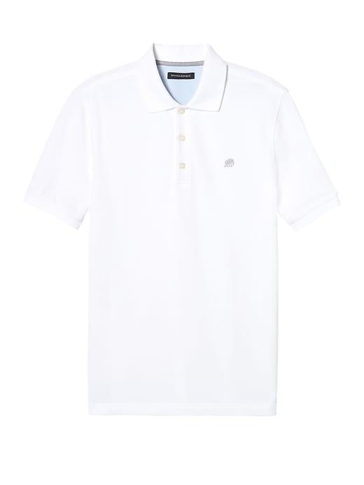 Banana Republic Mens Signature Pique Polo Shirt White Size Xs