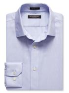 Banana Republic Mens Grant Fit Non Iron Birdseye Shirt Size L Tall - Blue