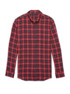 Banana Republic Mens New Slim-fit Double-weave Shirt Vamp Red Size M
