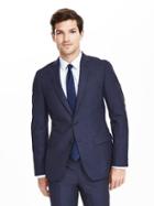 Banana Republic Mens Monogram Navy Wool Silk Linen Suit Jacket Size 36 Regular - Navy