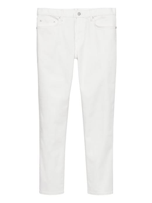 Banana Republic Mens Athletic Tapered Rapid Movement Denim Stain-resistant Jean White Wash Size 35w