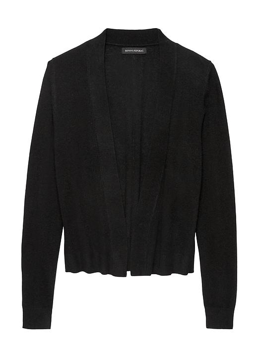 Banana Republic Womens Cropped Open Cardigan Sweater Black Size Xl