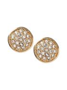Banana Republic Womens Pave Circle Stud Earring Gold Size One Size