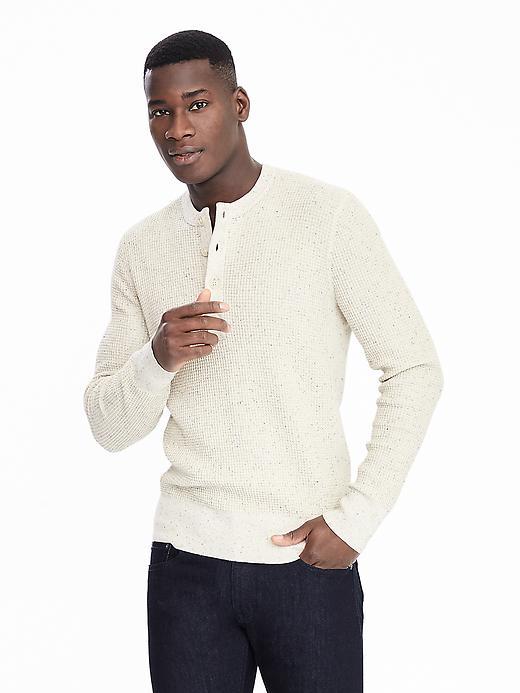 Banana Republic Mens Textured Henley Pullover Size L Tall - Blushing Pink