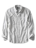 Banana Republic Mens Grant Fit Utility Pocket Custom 078 Wash Shirt Size L Tall - Gray Sky