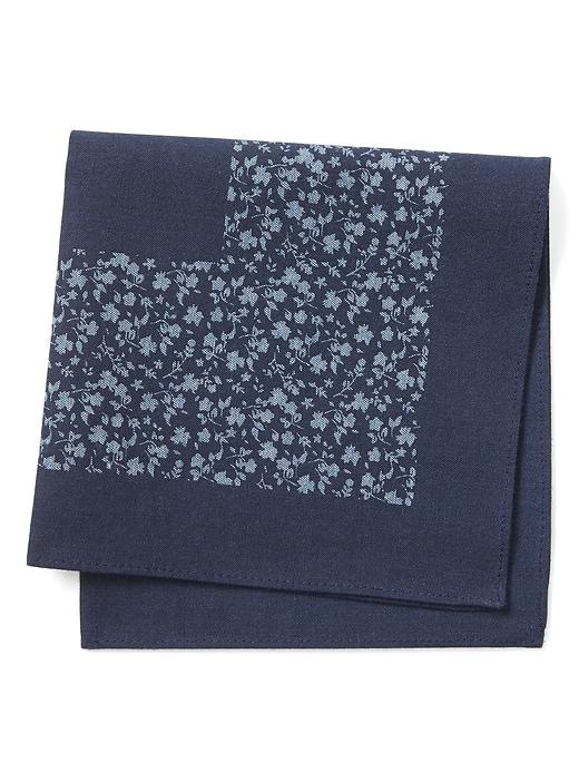 Banana Republic Mens Chambray Floral Pocket Square Chambray Blue Size One Size