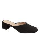 Banana Republic Womens Mid Block-heel Mule Black Suede Size 6 1/2