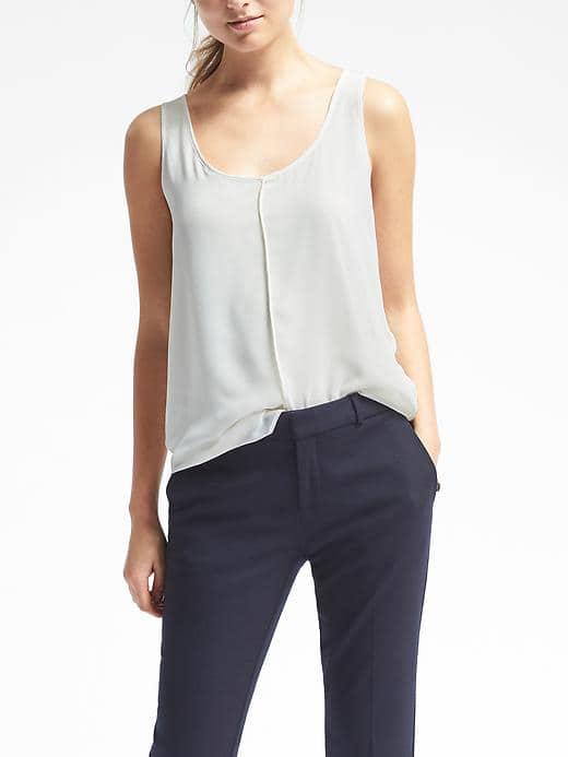 Banana Republic Womens Sleeveless Overlay Tank - Cocoon