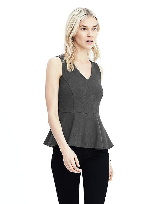 Banana Republic Womens Sleeveless Peplum Top - Mink Grey
