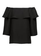 Banana Republic Womens Flounced Off-the-shoulder Top Black Size S