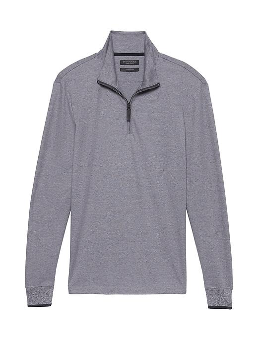 Banana Republic Mens Luxury-touch Half-zip Pullover Heather Navy Size L