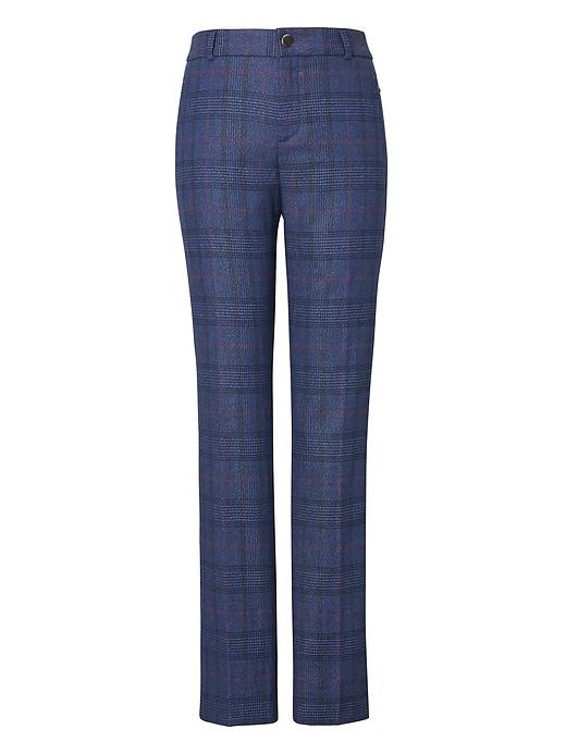 Banana Republic Womens Ryan Slim Straight-fit Plaid Pant Navy Plaid Size 12