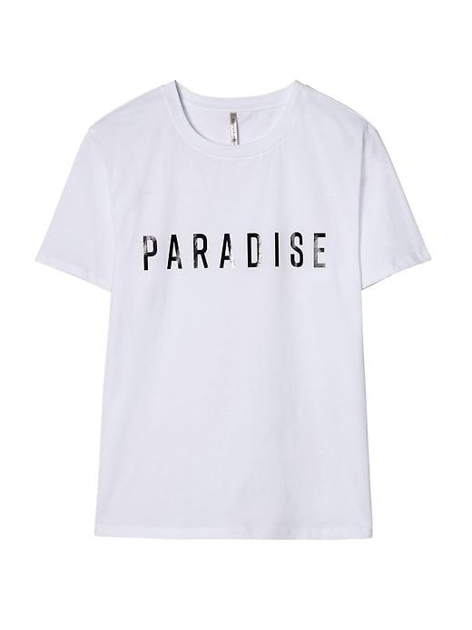 Banana Republic Womens Supima Cotton Boyfriend Tee Paradise Graphic Size L