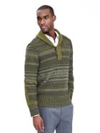 Banana Republic Mens Heritage Shawl Collar Pullover Size L Tall - Olive Green Heather