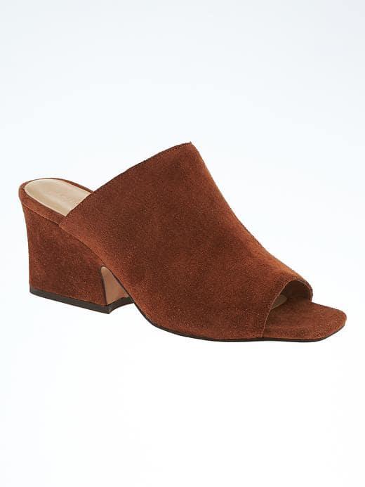 Banana Republic Peep Toe Mule - Whiskey
