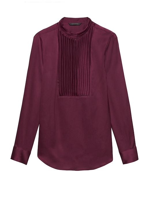Banana Republic Womens Tuxedo Tunic Shirt Wine Red Size S