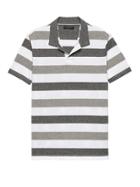 Banana Republic Mens Slim Luxury-touch Stripe Polo Shirt Gray & Charcoal Stripe Size Xxl
