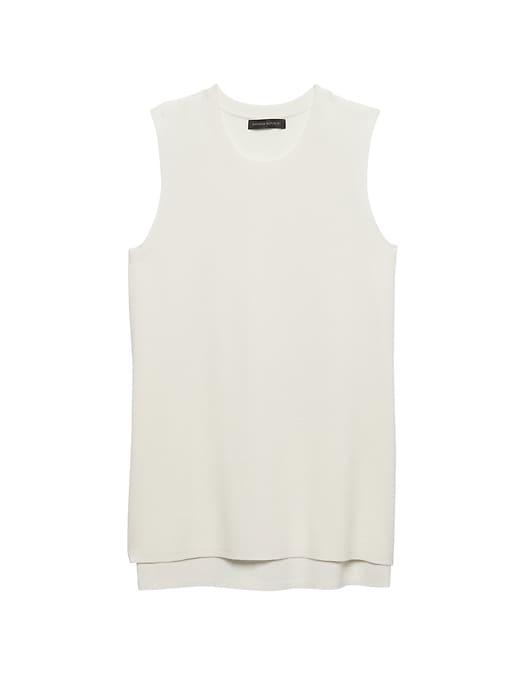 Banana Republic Womens High-low Hem Tunic Sweater White Size S