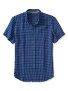 Banana Republic Mens Camden Fit Short Sleeve Shirt Size L Tall - Indigo