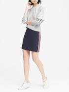 Banana Republic Womens Petite Side-stripe Mini Skirt Navy Blue Size 0