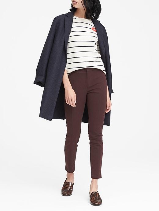 Banana Republic Womens Sloan Skinny-fit Brushed Bi-stretch Ankle Pant Burgundy Size 0
