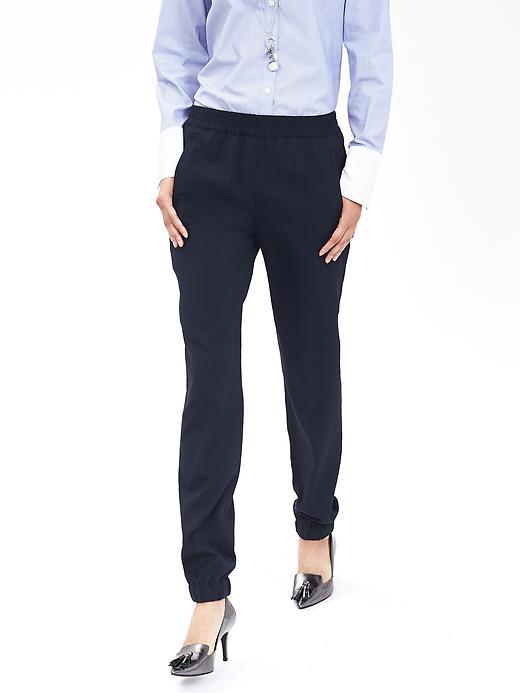 Banana Republic Womens Twill Jogger Pant Size 0 Petite - Navy