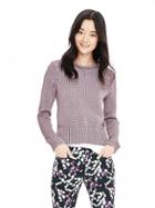 Banana Republic Womens Metallic Pullover Sweater Size L - Purple Candy