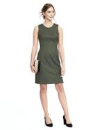 Banana Republic Womens Sleeveless Side Button Sheath Dress Olive Heather Size 2