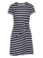 Banana Republic Womens Stripe Soft Ponte Twist-front Dress Blue Stripe Size Xs