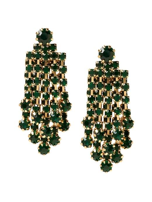 Banana Republic Womens Falling Cupchain Earring Emerald Green Size One Size