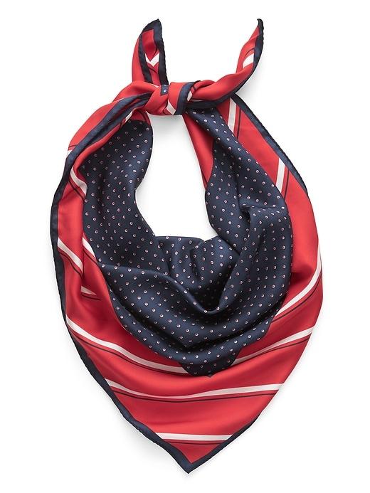 Banana Republic Womens Stripe Large Square Silk Scarf Ultra Red Size One Size