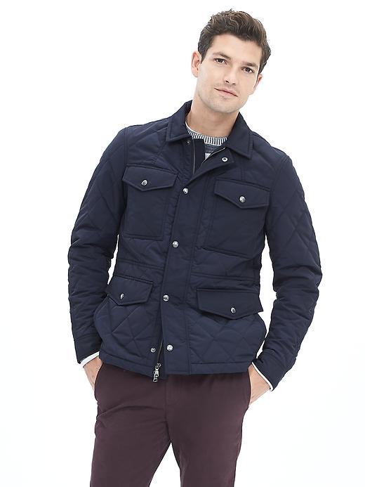 Banana Republic Mens Quilted Four Pocket Jacket Size Xl - Preppy Navy