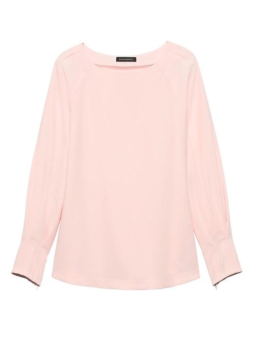 Banana Republic Womens Petite Zip-cuff Top Wispy Pink Size Xs