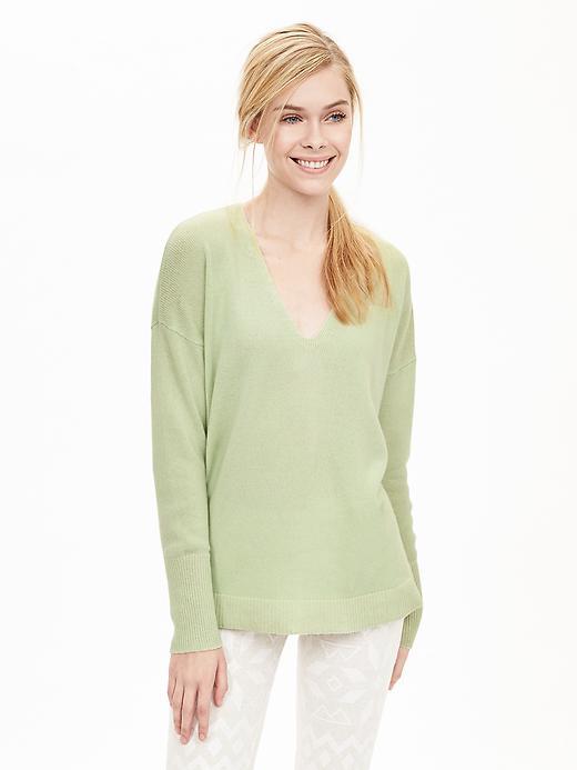 Banana Republic Womens Todd &amp; Duncan Cashmere Vee Pullover Size L - Barn Red