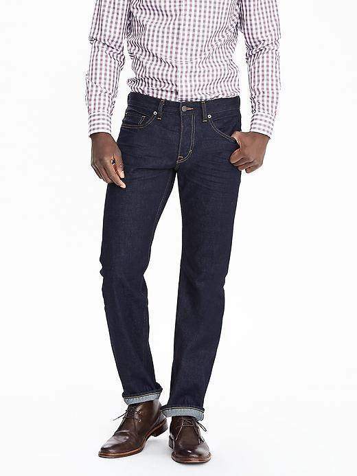 Banana Republic Mens Straight Dark Wash White Oak Selvedge Jean Size 32w 36l Tall - Indigo