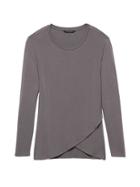 Banana Republic Womens Soft Sustainable Modal Cross-front Top Dark Charcoal Size L
