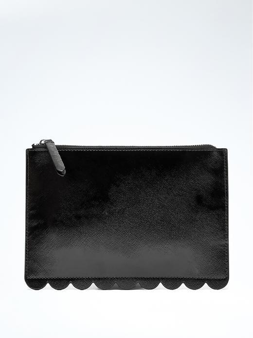 Banana Republic Scallop Medium Zip Pouch - Black