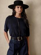 Fern Linen-blend Short-sleeve Sweater