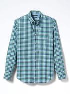 Banana Republic Mens Grant Fit Custom Wash Tri Tone Shirt - Blue