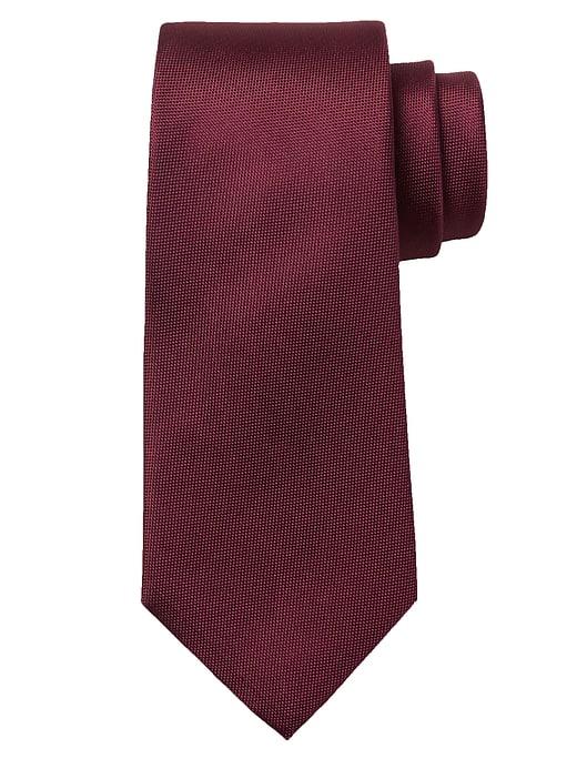 Banana Republic Mens Oxford Silk Nanotex Tie Burgundy Size One Size