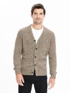 Banana Republic Mens Tweed Cardigan Size L Tall - Pacific Taupe