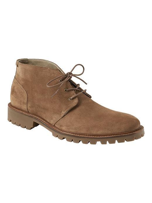 Banana Republic Mens Suede Lug-sole Chukka Walnut Size 8
