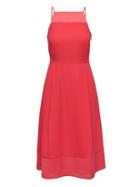 Banana Republic Womens Strappy Fit-and-flare Dress Sea Coral Size 10