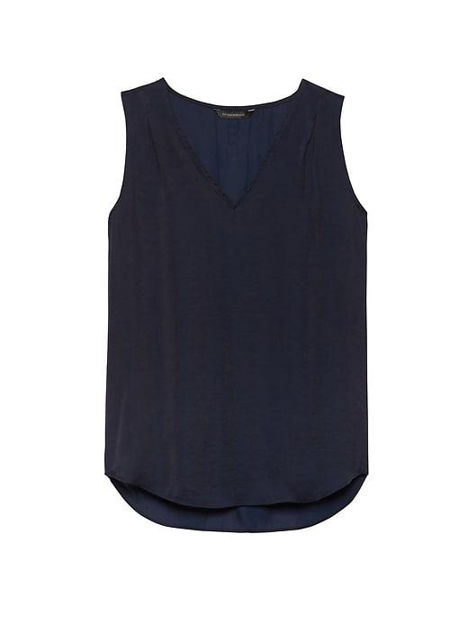 Banana Republic Womens Pleated Drapey Tank Navy Size Xs
