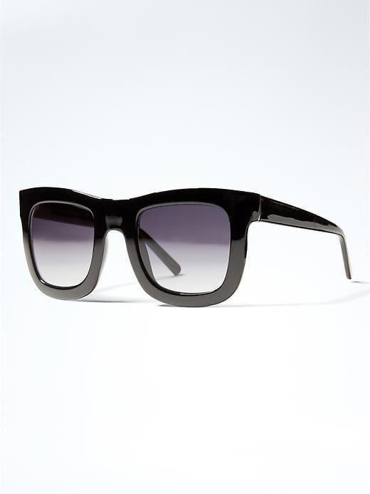 Banana Republic Womens Rectangle Sunglasses Black Size One Size