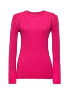 Banana Republic Womens Machine-washable Merino Wool Ribbed Crew-neck Sweater Party Pink Size L