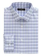 Banana Republic Mens Grant Slim-fit Non-iron Check Shirt Parisian Blue Size Xxs
