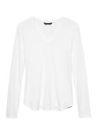 Banana Republic Womens Luxespun Long-sleeve V-neck T-shirt White Size L
