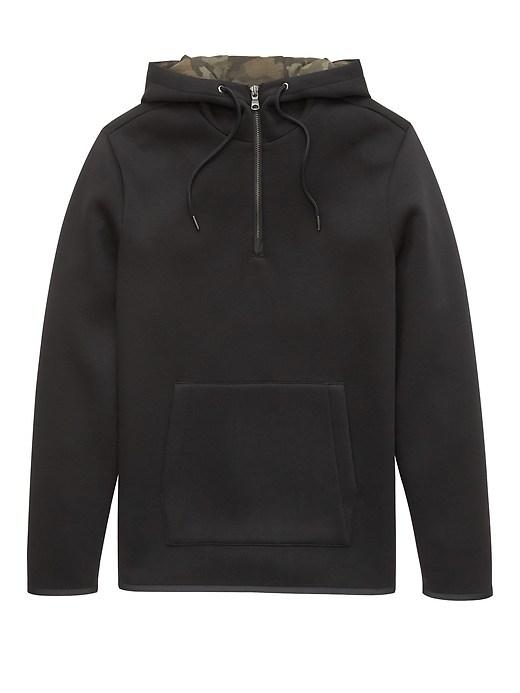 Banana Republic Mens Soft Neoprene Hoodie Black Size S